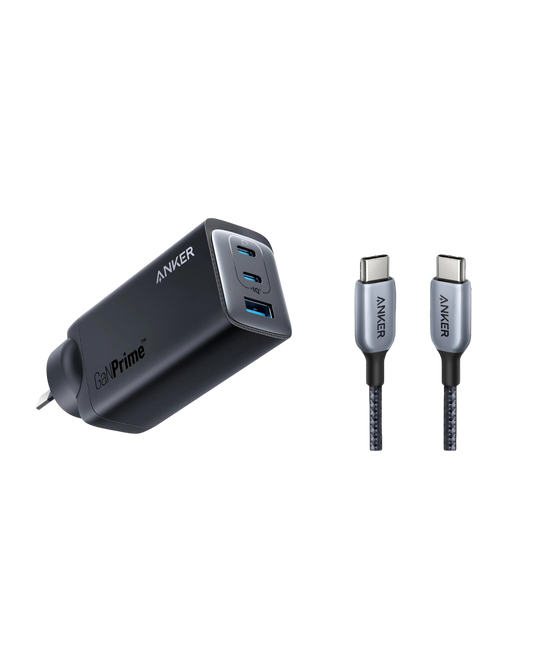 Anker 737 Charger (GaNPrime 120W) and Anker 765 USB-C to USB-C Cable (182 cm,140W)