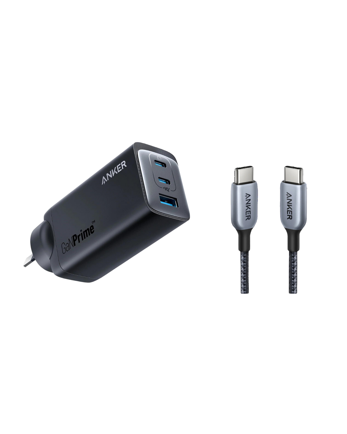 Anker 737 Charger (GaNPrime 120W) and Anker 765 USB-C to USB-C Cable (182 cm,140W)