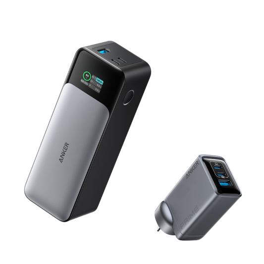Anker 737 Power Bank (PowerCore 24K) and Anker Prime Charger (100W, 3 Ports, GaN)