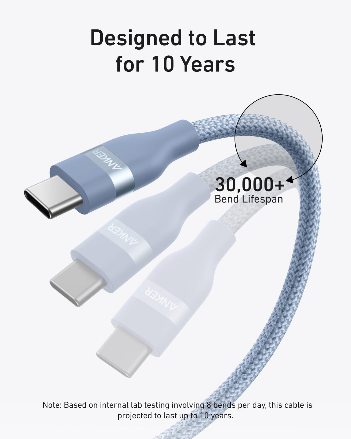 Anker USB-C to USB-C Cable (240W, Upcycled-Braided)