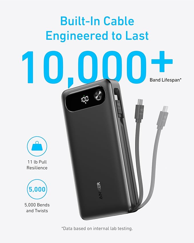 Anker Built-In USB-C Cable Power Bank(20K, 65W)