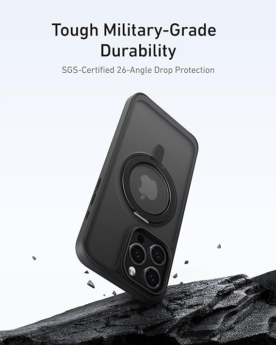 Anker 622 Magnetic Battery (MagGo) and Ultra Magnetic for iPhone 15 Pro Max with Sturdy 360° Ring Stand