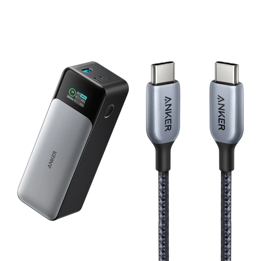 Anker <b>737</b> Power Bank (PowerCore 24K) and 3ft Anker 765 USB-C to USB-C Cable (140W Nylon)