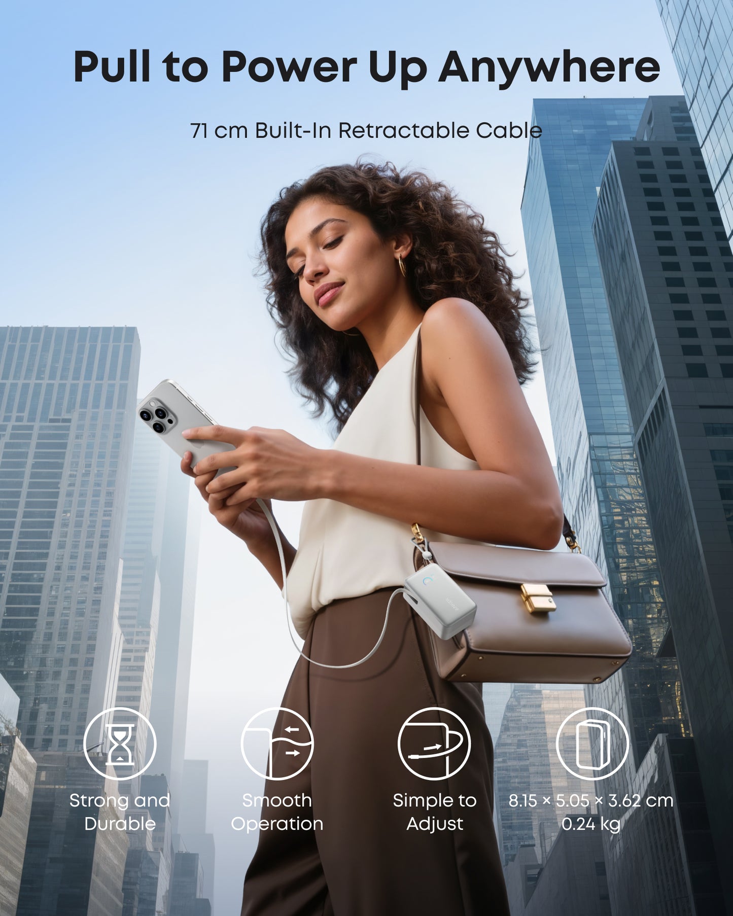 Anker Nano Power Bank (10K, 45W, Built-In Retractable USB-C Cable)