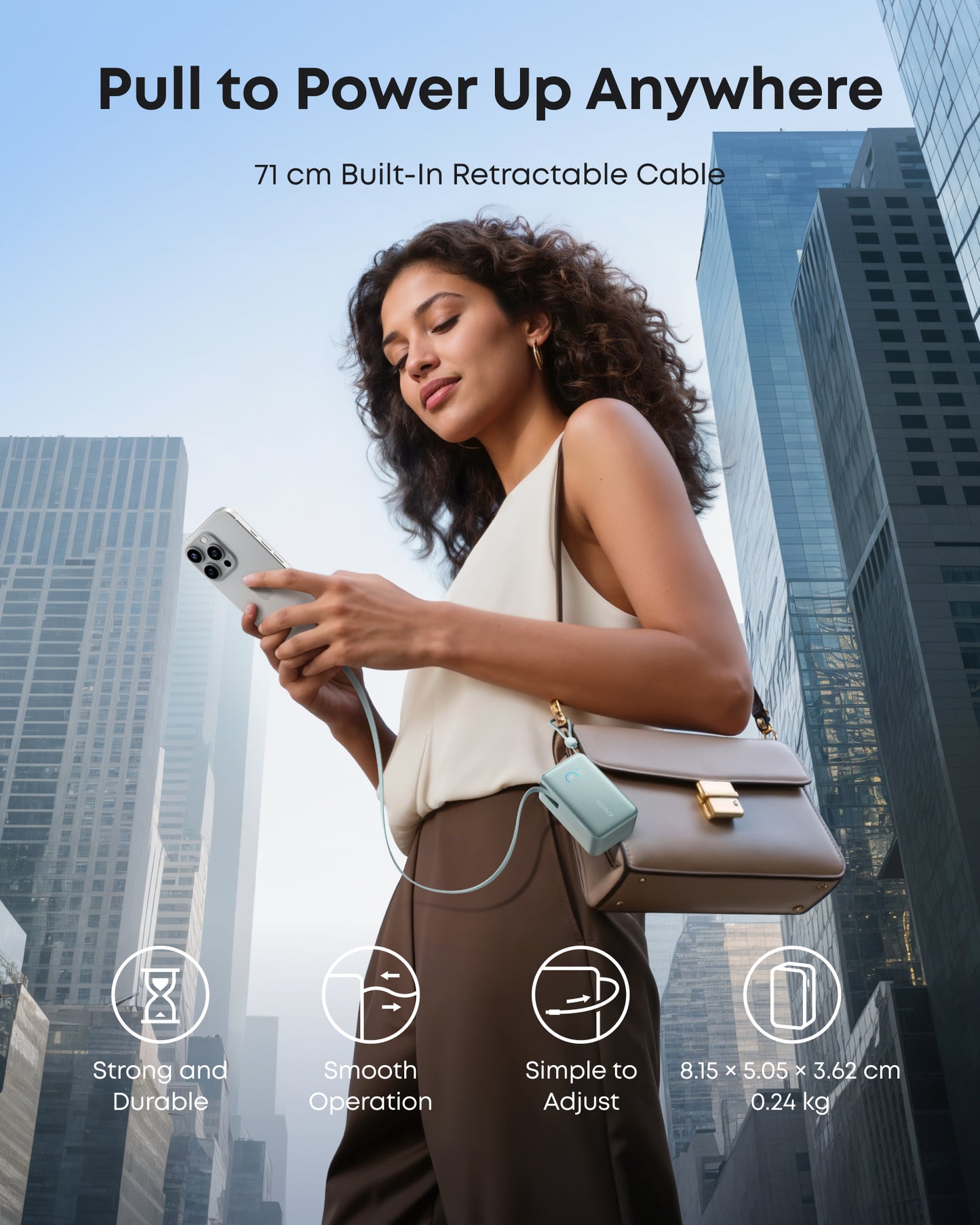 Anker Nano Power Bank (10K, 45W, Built-In Retractable USB-C Cable)