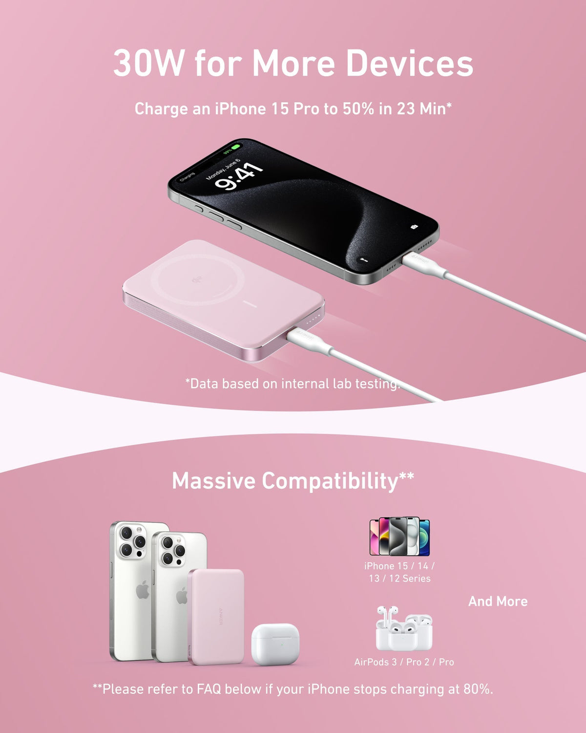 Anker MagGo Power Bank, Ultra-Slim 10,000mAh, Qi2 15W Ultra-Fast MagSafe