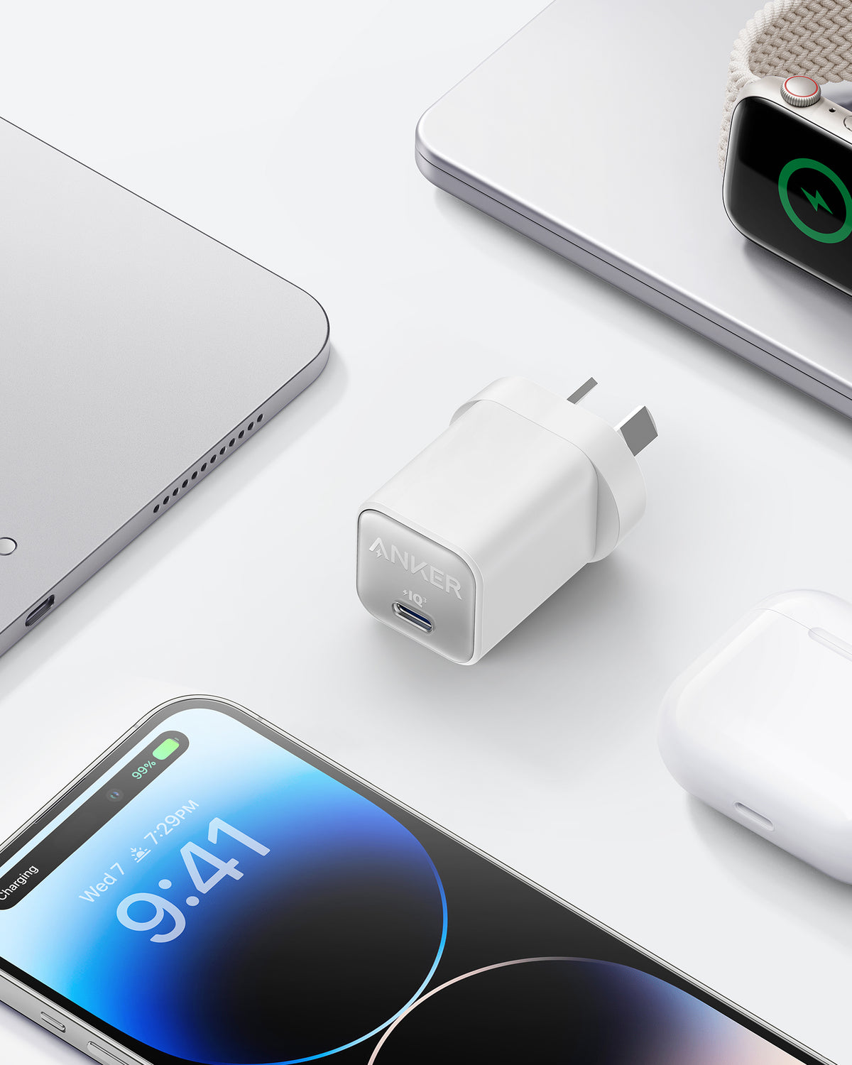 2 × Anker 511 Charger (Nano 3, 30W) and Anker 322 6ft USB-C to USB-C Cable