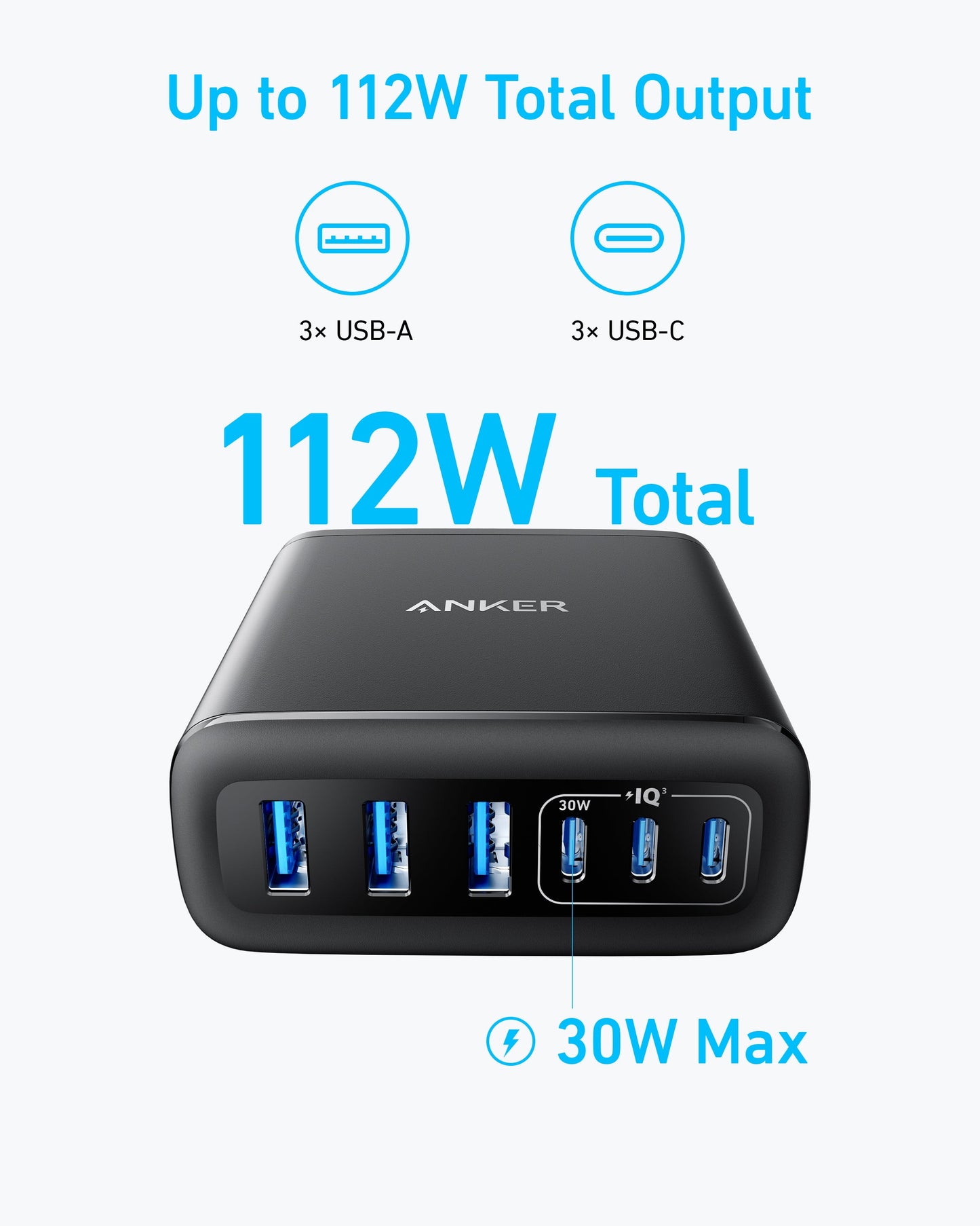 Anker Desktop Charger (112W, 6 Ports)