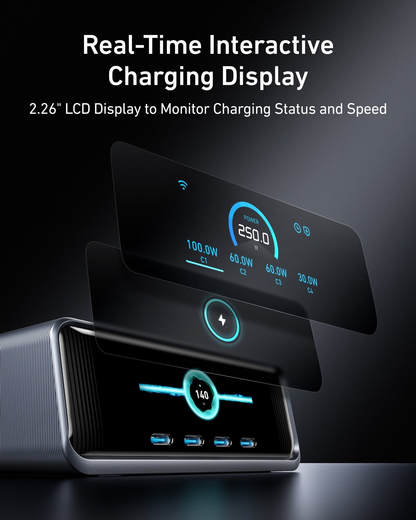 Anker Prime Charger (250W, 6 Ports, Control Dial)