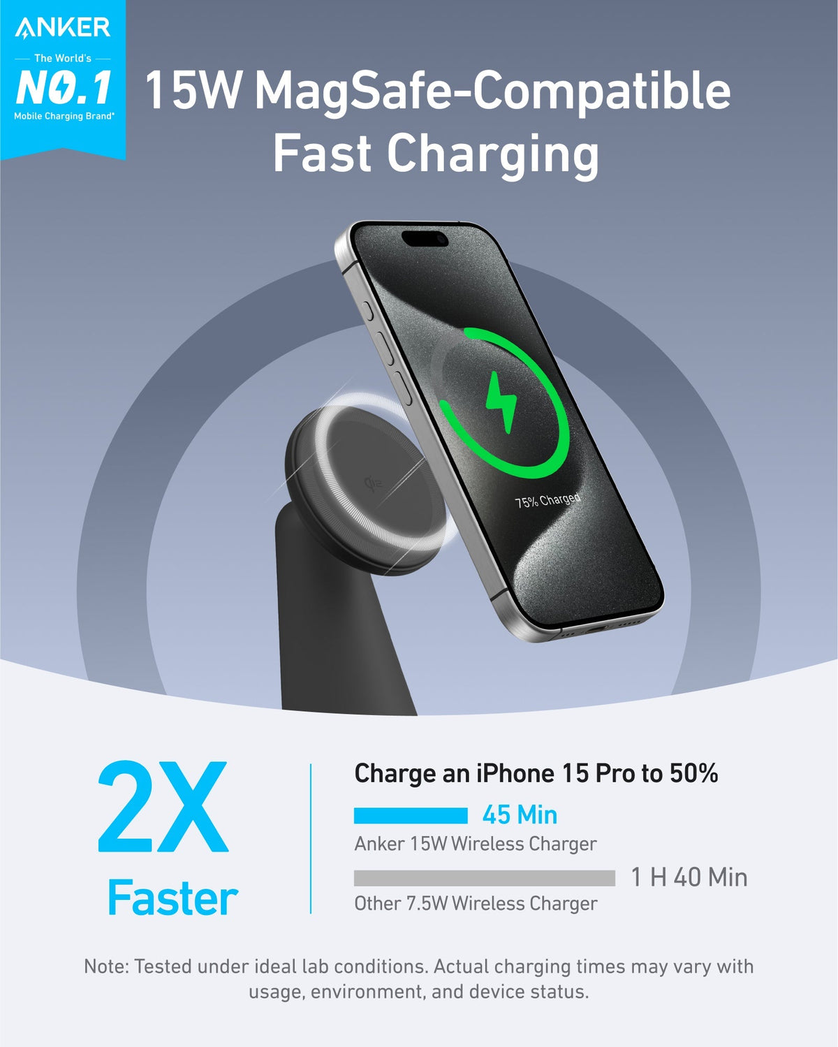 Anker MagGo Wireless Charger (2-in-1, Dock Stand)