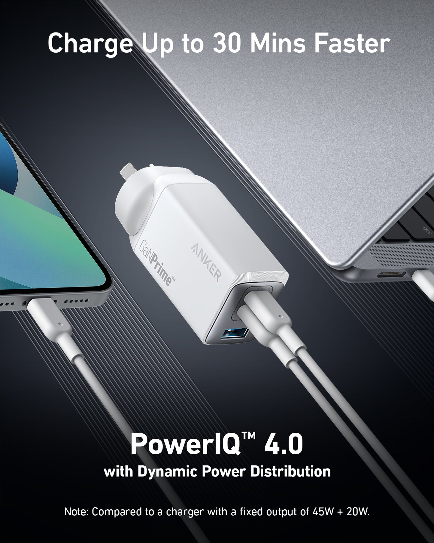 Anker <b>735</b> Charger (65W, 3 Ports, GaN)