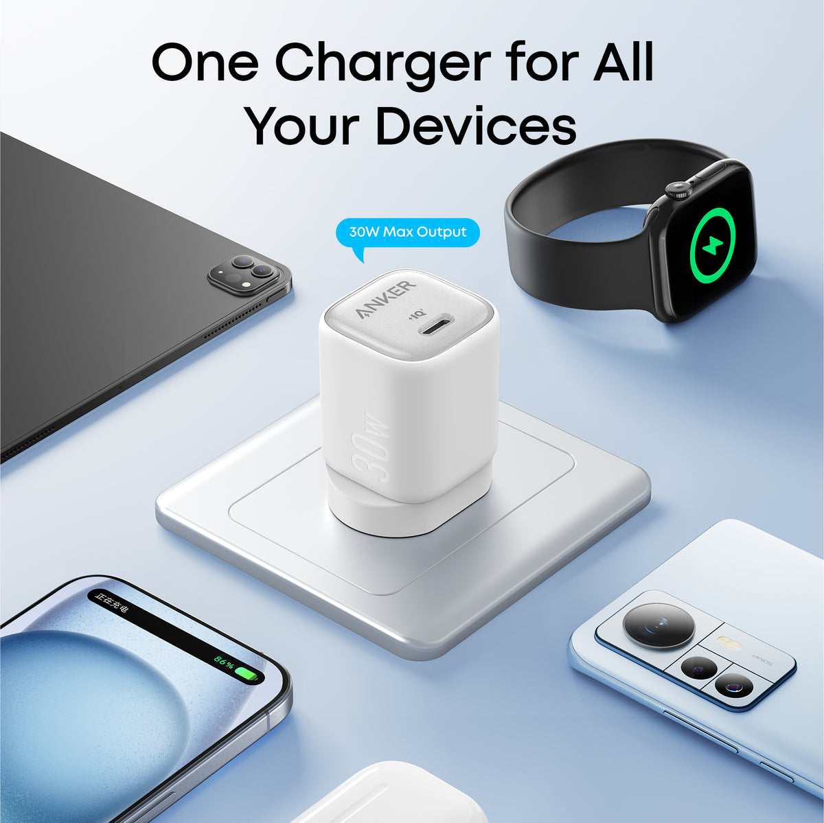 Anker Zolo 30W Compact Charger (USB-C, GaN)