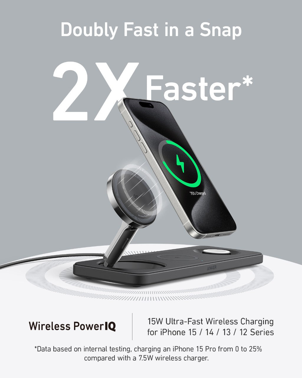 Anker 3-in-1 MagGo Wireless Charging Station (for iPhone, Airpods and Apple Watch)