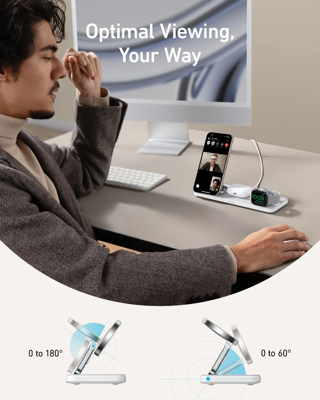 Anker 3-in-1 MagGo Wireless Charging Station (for iPhone, Airpods and Apple Watch)