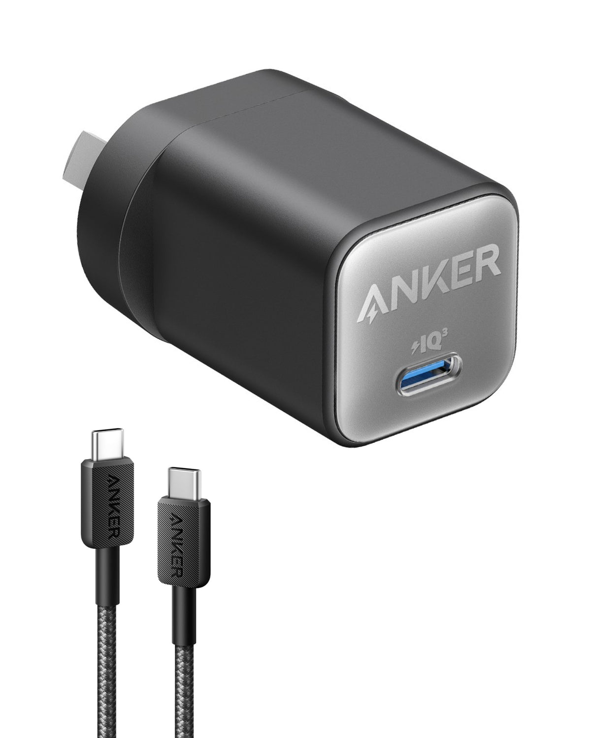 Anker 511 Charger (Nano 3, 30W) and Anker 322 USB-C to USB-C Cable