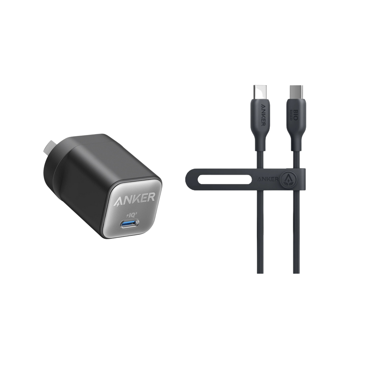 Anker &lt;b&gt;511&lt;/b&gt; Charger (Nano 3, 30W) and Anker &lt;b&gt;543&lt;/b&gt; USB-C to USB-C Cable (Bio-Based)