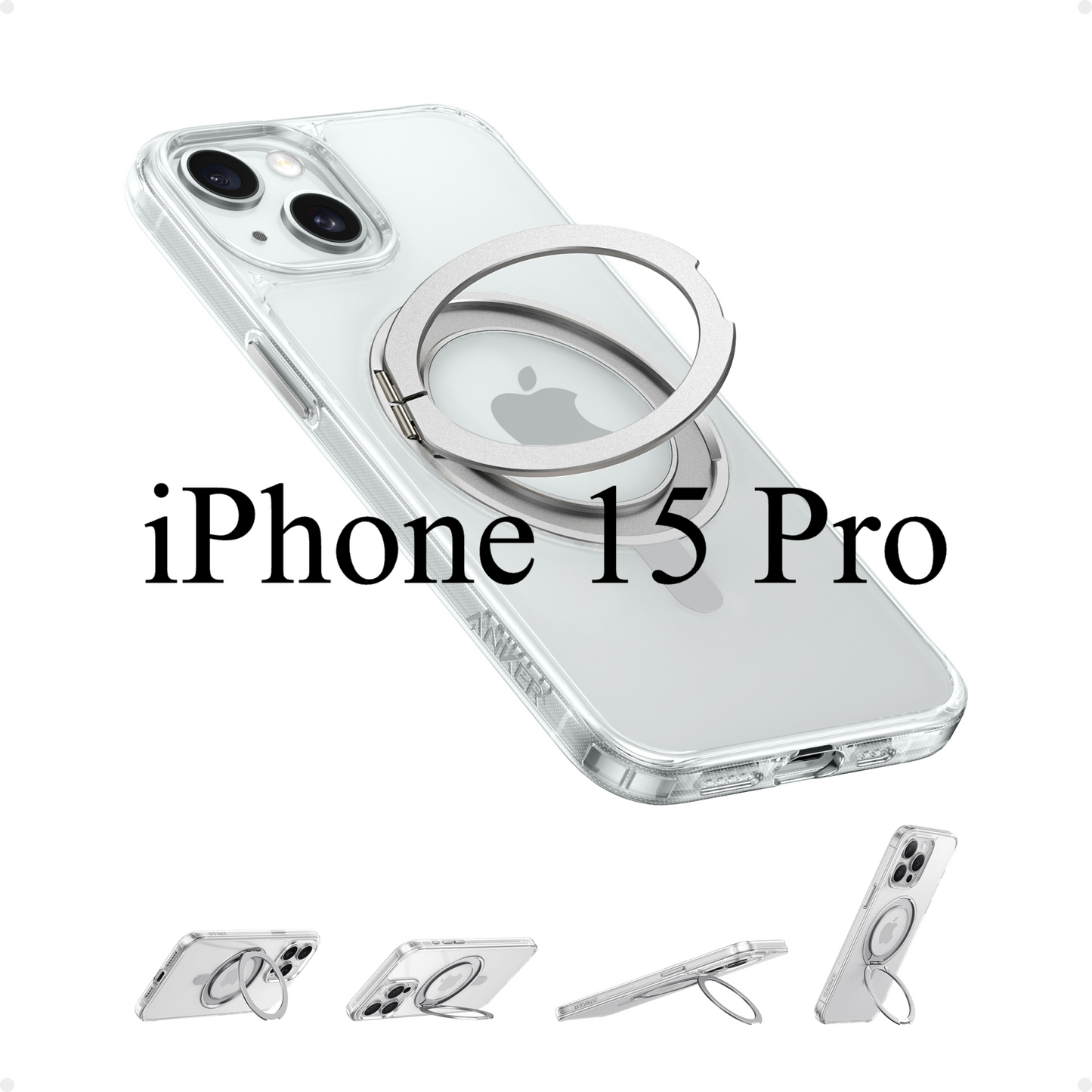 Anker FlexStand Magnetic Phone Case for iPhone 16 Pro Max Case, 360° Ring Stand and Matte Protective Cover