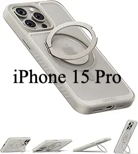 Anker FlexStand Magnetic Phone Case for iPhone 16 Pro Max Case, 360° Ring Stand and Matte Protective Cover