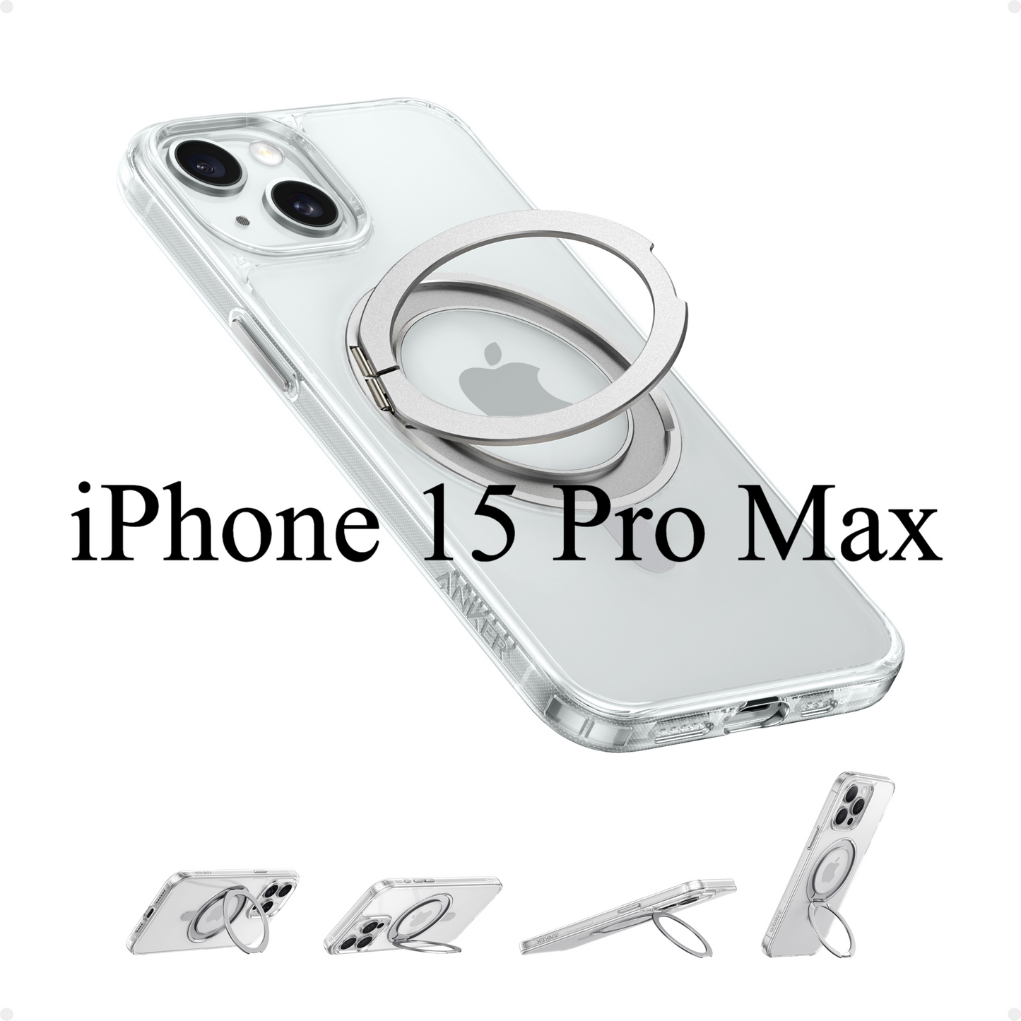 Anker FlexStand Magnetic Phone Case for iPhone 16 Pro Max Case, 360° Ring Stand and Matte Protective Cover