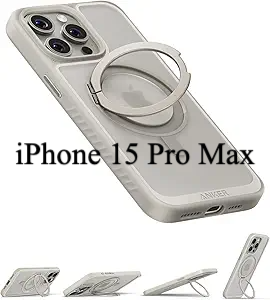 Anker FlexStand Magnetic Phone Case for iPhone 16 Pro Max Case, 360° Ring Stand and Matte Protective Cover