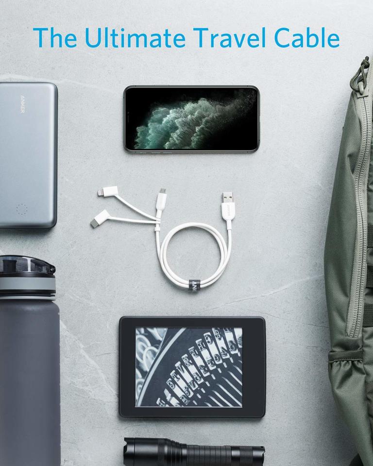 Anker 321 USB-A to Lightning Cable (0.9m, 3-in-1)