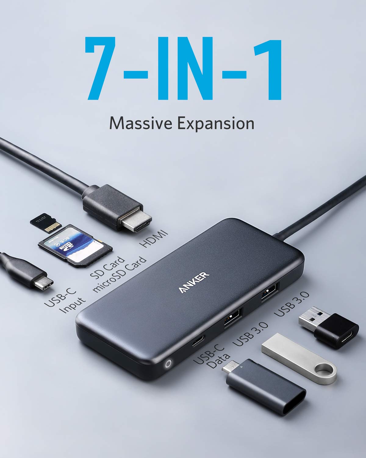 Anker 341 USB-C Hub (7-in-1, 4K HDMI)