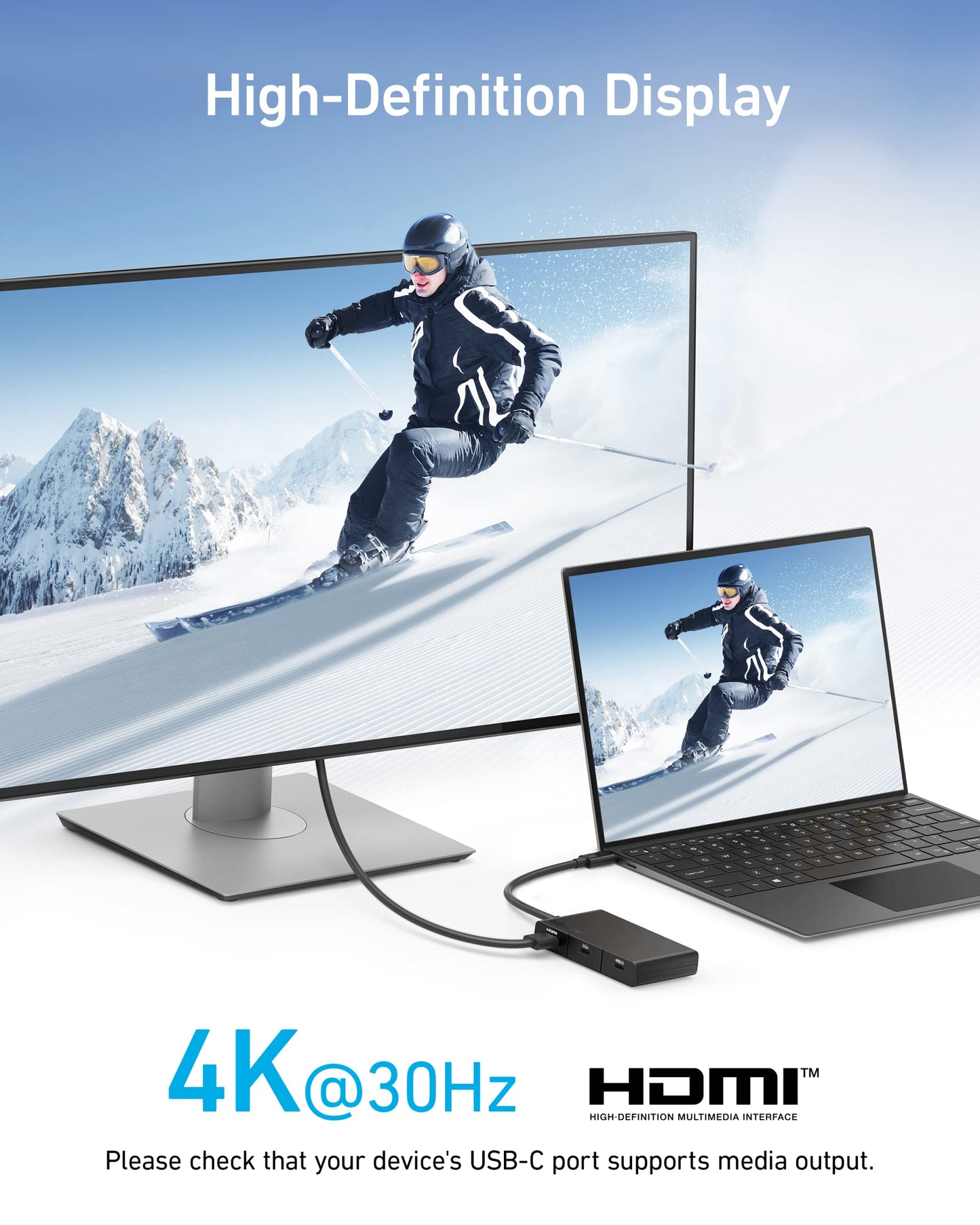 Anker <b>332</b> USB-C Hub (5-in-1, 4K HDMI)