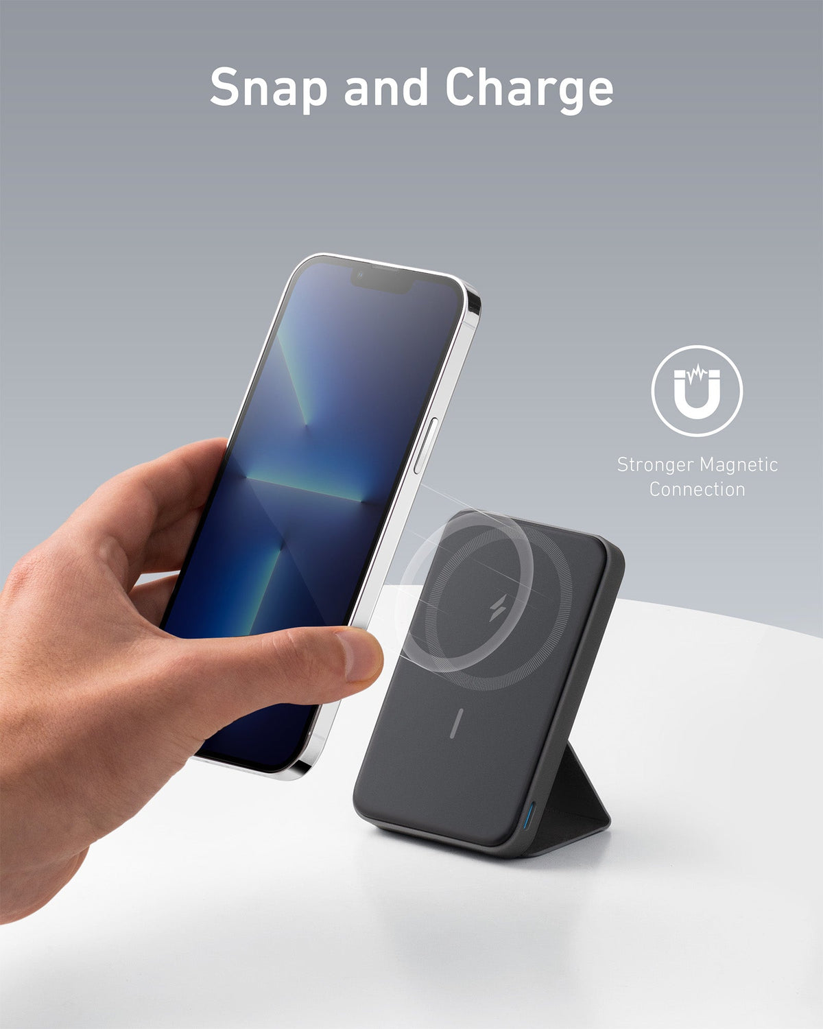 Anker 622 Magnetic Battery (MagGo) and Ultra Magnetic for iPhone 15 Pro Max with Sturdy 360° Ring Stand