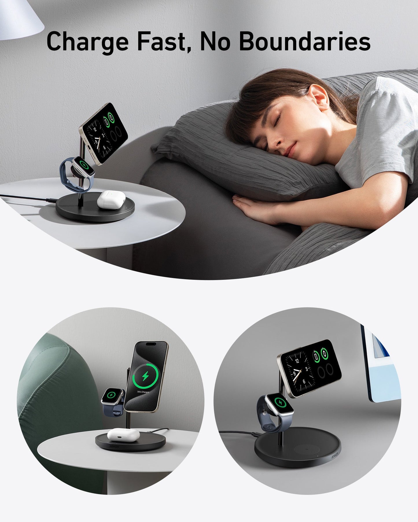 Anker MagGo Wireless Charging Station (3-in-1 Stand, MagSafe)