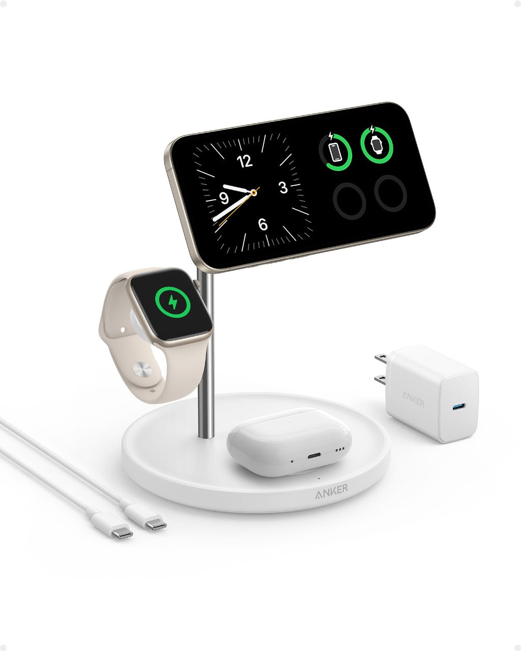 Anker MagGo Wireless Charging Station (3-in-1 Stand) and Anker MagGo Power Bank (10K,15W)