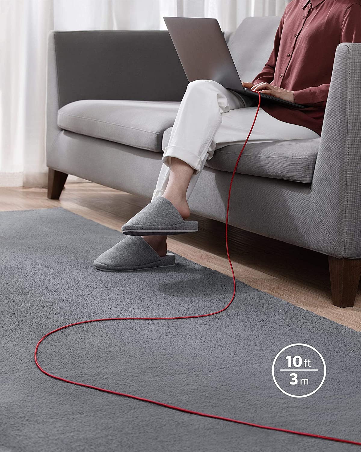 &lt;b&gt;New Nylon&lt;/b&gt; USB-C to USB-C 100W Cable (10 ft)